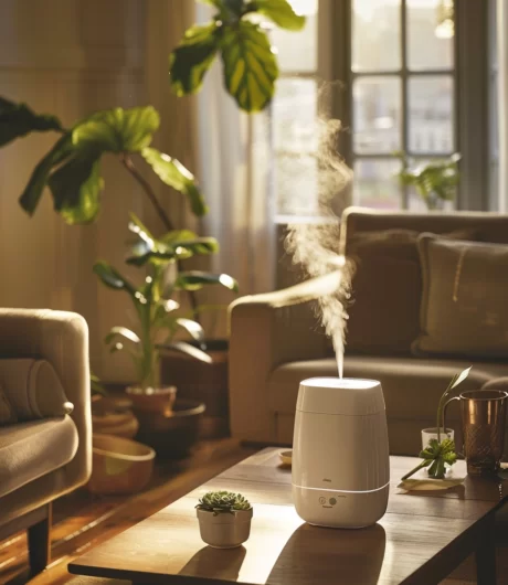 Salon avec un humidificateur